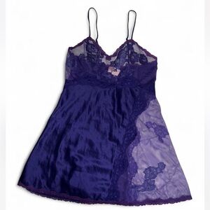 Victoria's Secret Gold Label Purple Lace Accents Slip